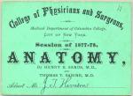 Green colored medical ticket with black lettering dated 1877-1878.
