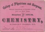 Pink colored medical ticket with black lettering dated 1878-1879.