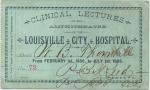 Green colored medical ticket with black lettering dated 1886.