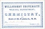 White colored medical ticket with blue lettering dated November 6, 1844.