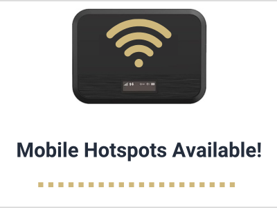 Hotspot with words "Mobile Hotspots Available!"