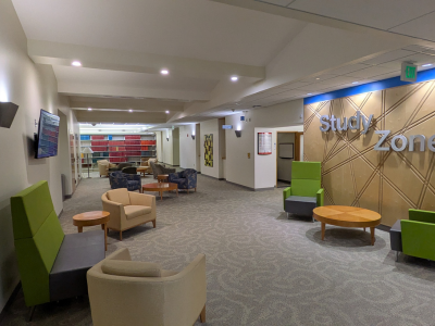 seating area outside second floor study zone