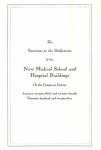 The black and white cover of the new medical school dedication booklet.