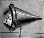 A drawing of an electrified auriscope.
