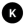 Kitchen Map Icon - White capital K in black circle
