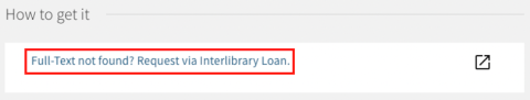 How to get it section of library record with link to interlibrary loan highlighted.