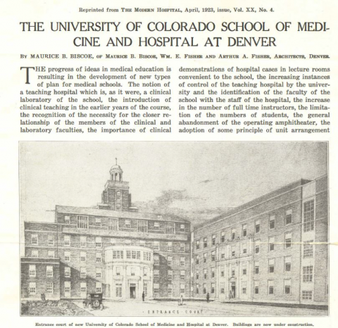 Article from The Modern Hospital Announcing School of Medicine and New Hospital