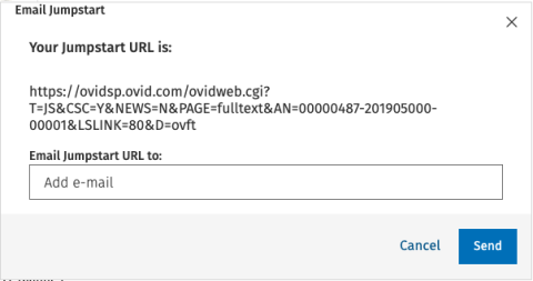 Email jumpstart showing a field to the article in an email and the article URL