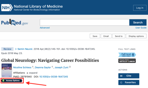 PubMed record showing no access through LibKey Nomad.