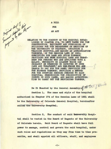 Dr. Meader's typed bill with handwritten notations