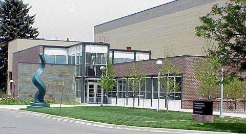 Front of the PASCAL building showing Aspire sculpture.