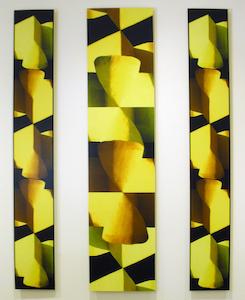 Totem - Yellow Triptych 3 panel digitally manipulated photograph