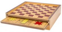 Chess game board with storage for 6 other games that are included.