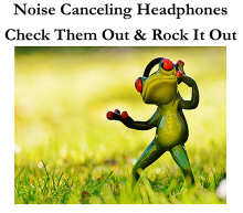 cute frog wearing headphones
