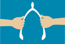 Cartoon hands ready to pull a wishbone apart.