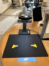 Face up book scanner on desk.