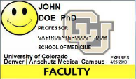 CU Anschutz faculty id badge