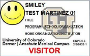 CU Anschutz visitor badge